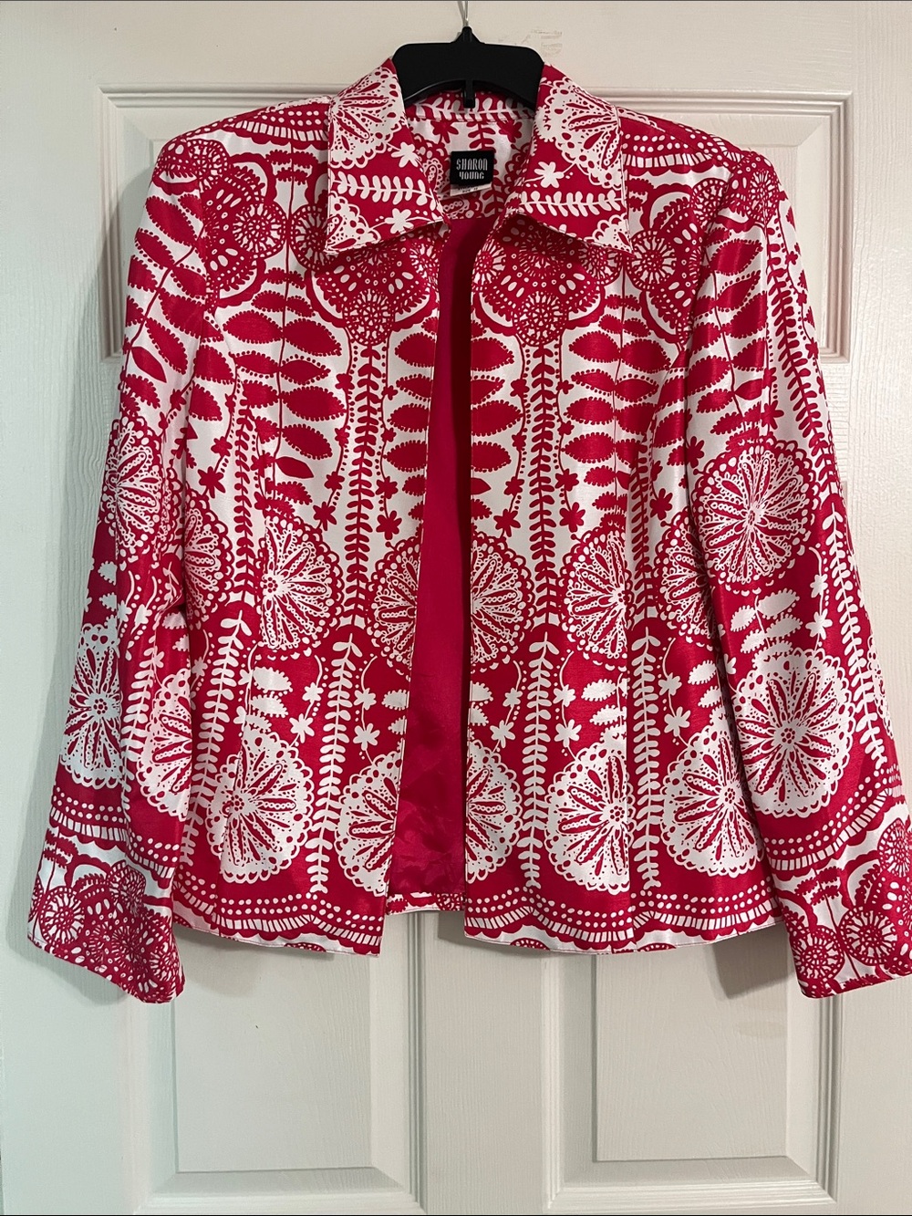 Sharon Young Dark Pink and White Printed Blazer